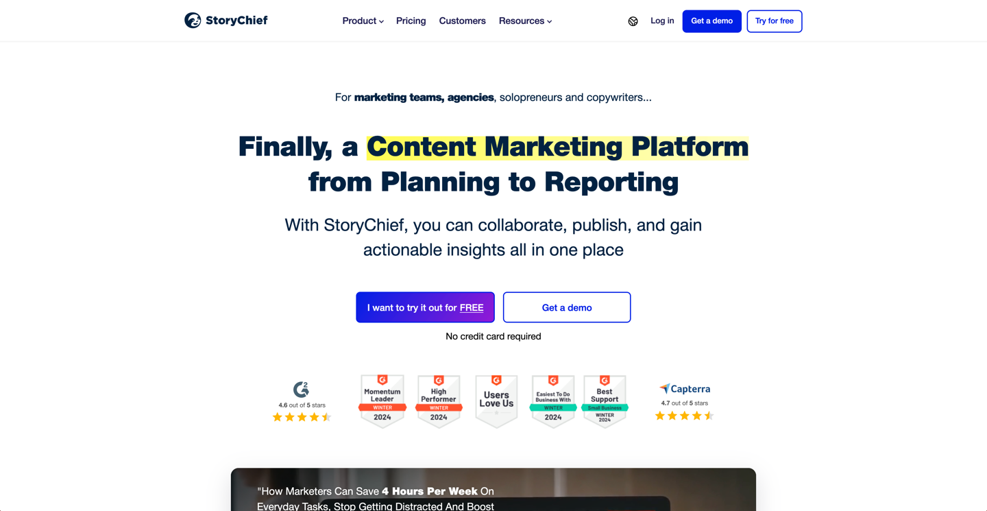 An image about the StoryChief tool