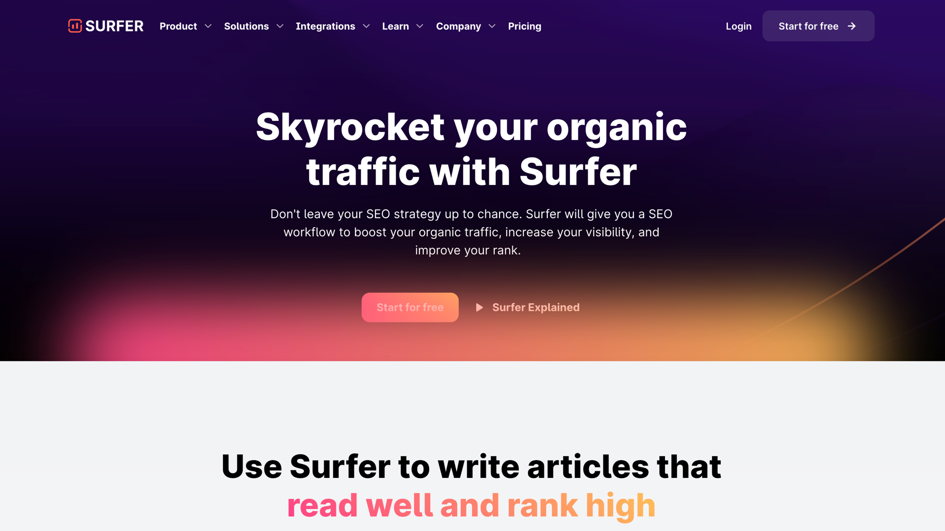 An image about the Surfer SEO tool